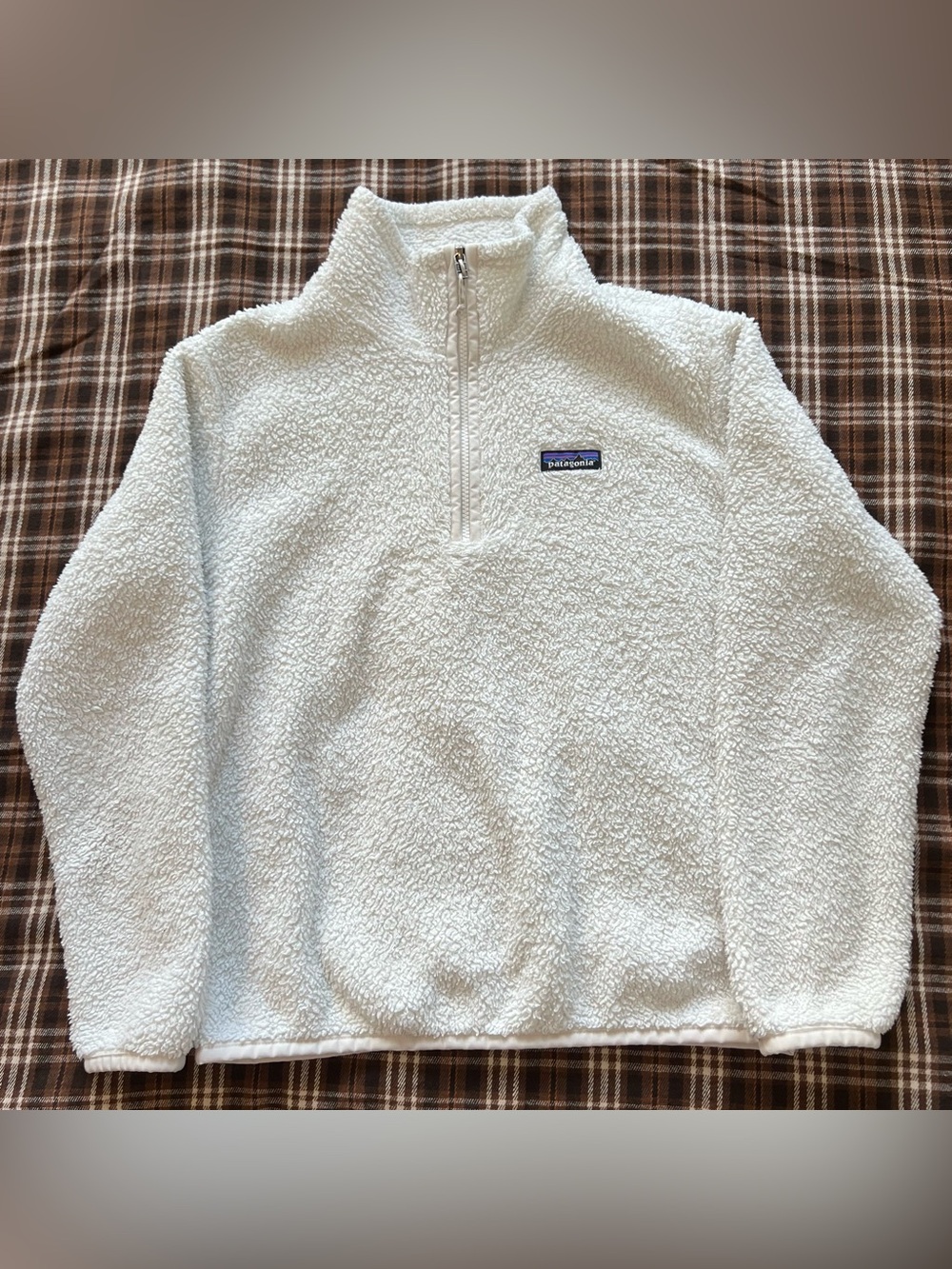 Patagonia Womens S White Los Gatos 1/4 Zip Fleece Pullover Jacket